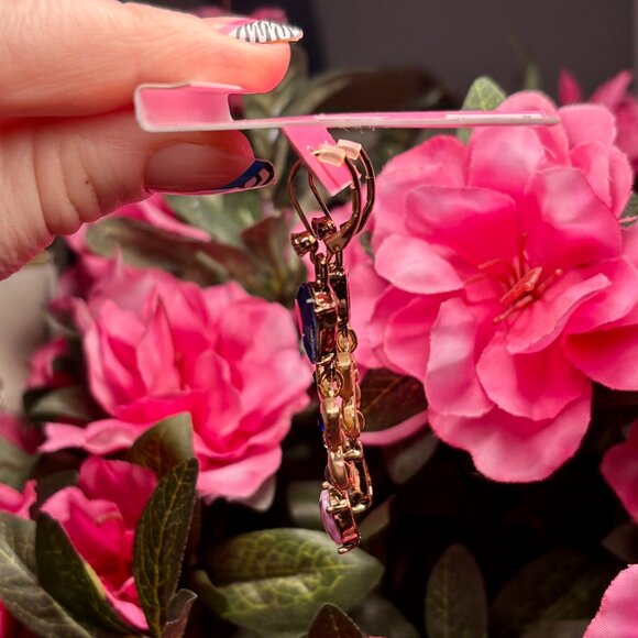 BETSEY JOHNSON Mismatched Butterfly Crystal-Studded Gold-Tone Drop Earrings NWT - Picture 4 of 6